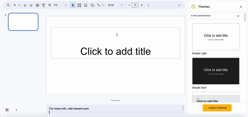 Gif showing how to create a poster on google slides