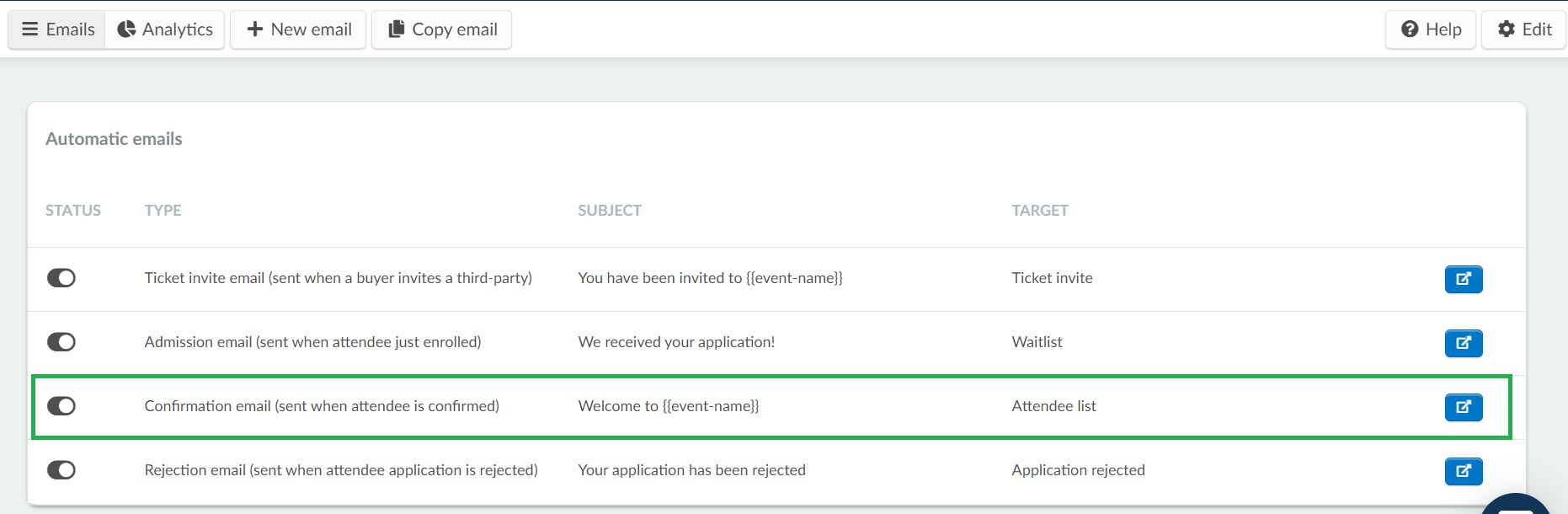 How to set up confirmation email