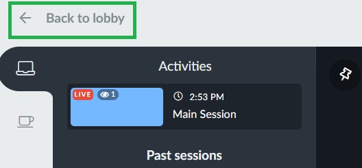 Back to Lobby button