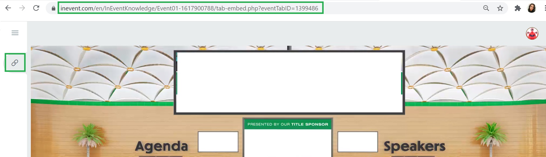 Embedded tab link