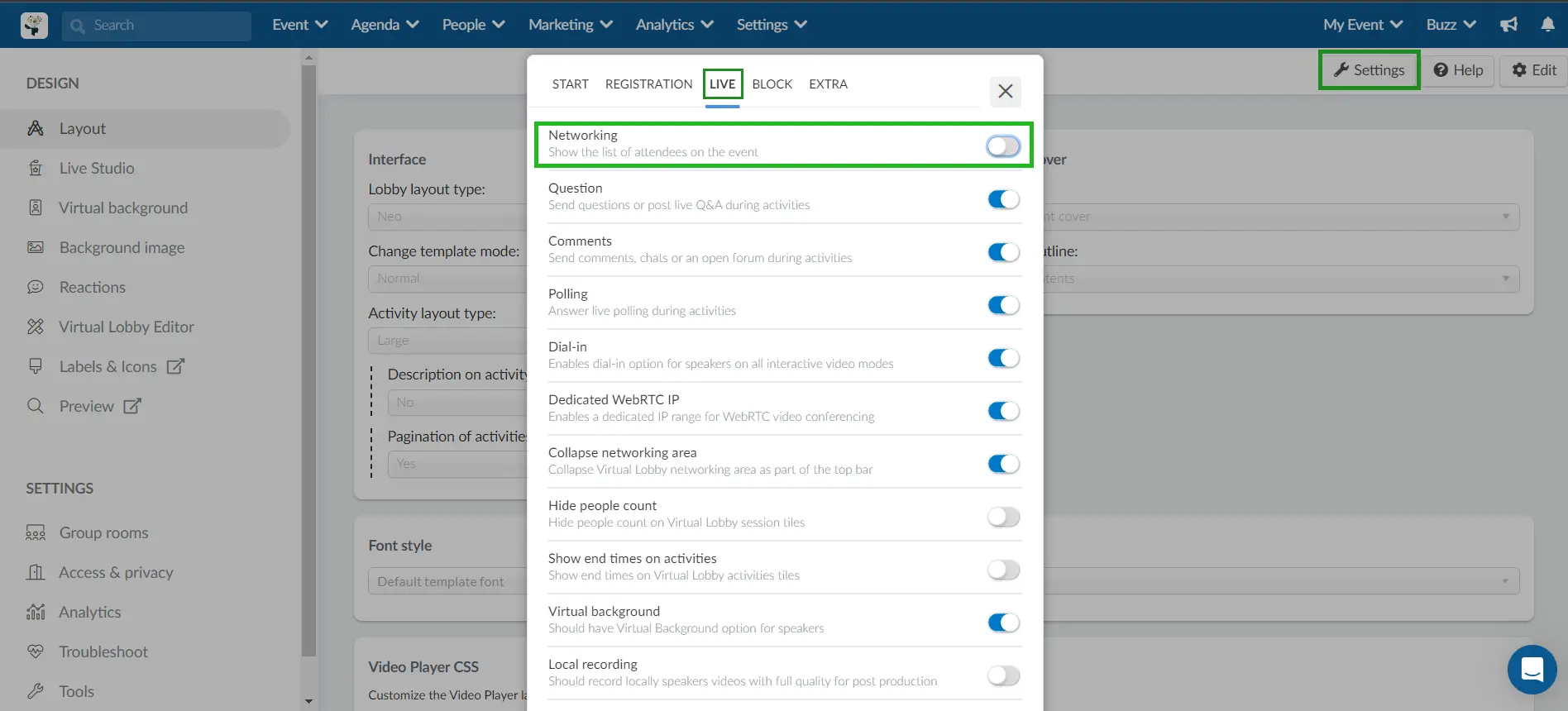 disable Networking options, 