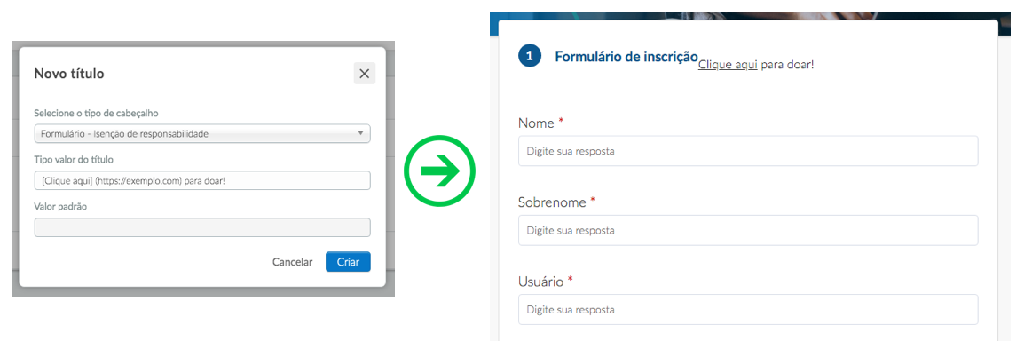 Adding links to the registration form