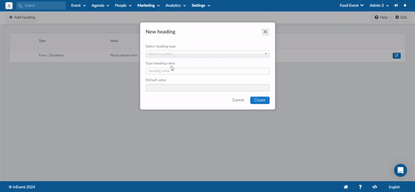 Gif showing how top change internal bar heading. 