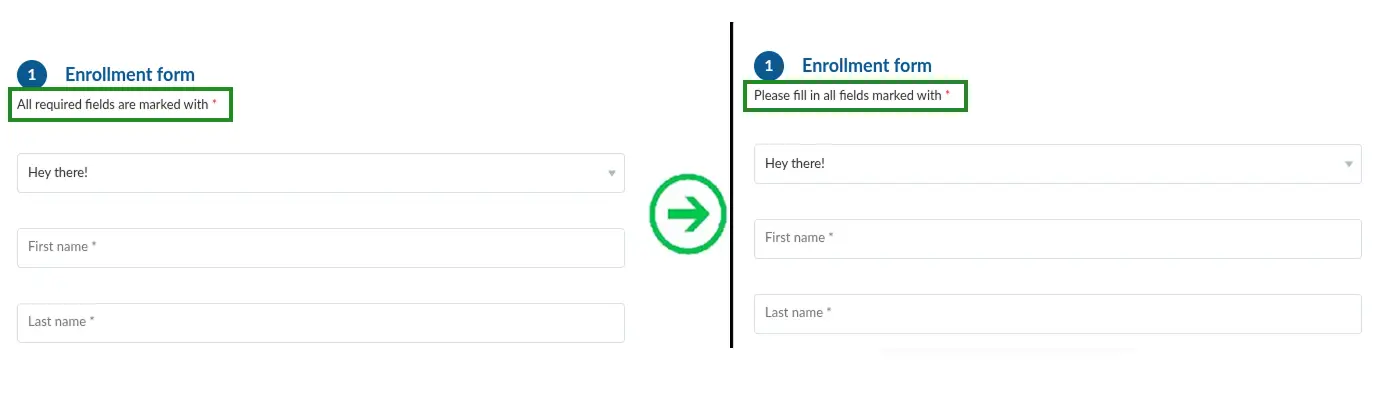 all required fields label
