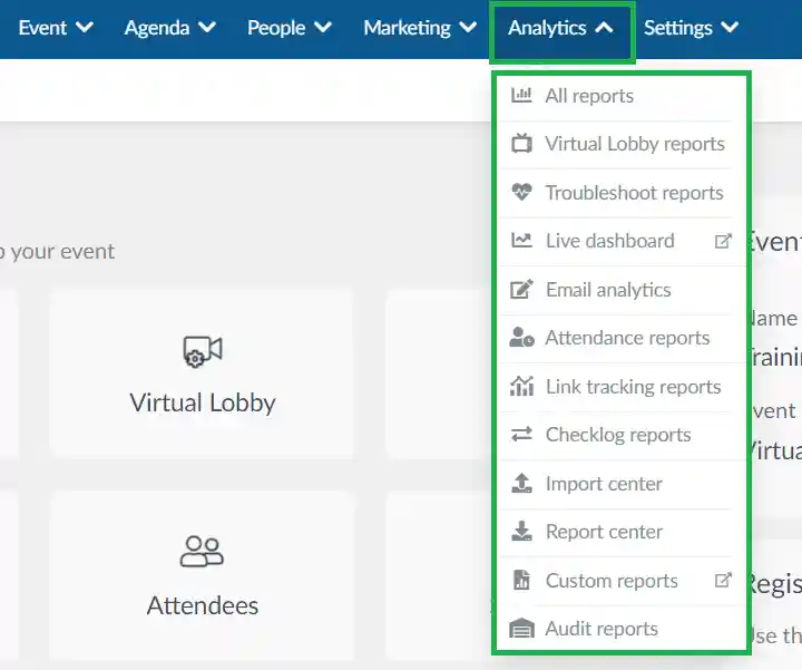 Analytics Menu Backend