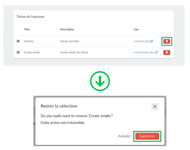 Comment supprimer des tâches