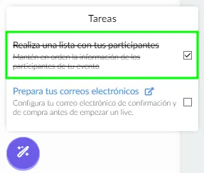 Marcar tareas completadas