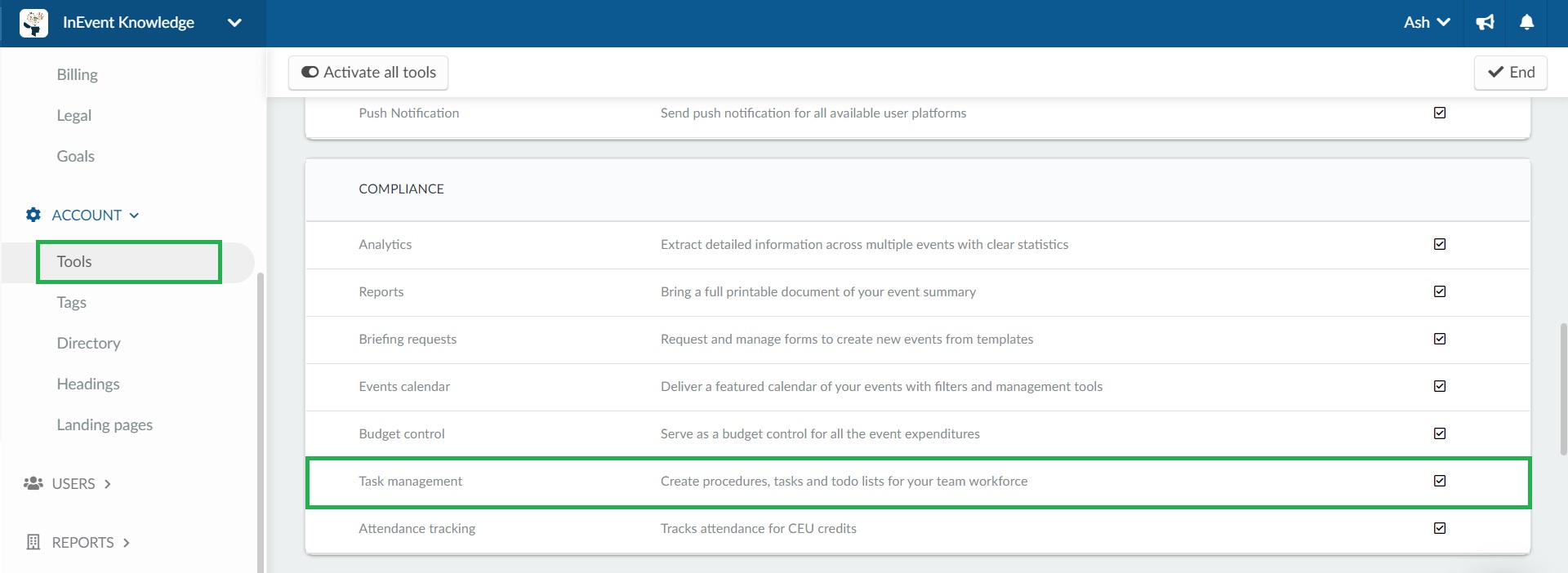Enabling task management on the company level