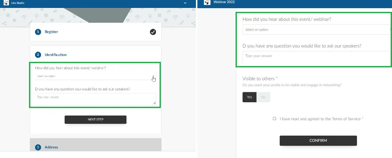 Global field on Reg Form Front End