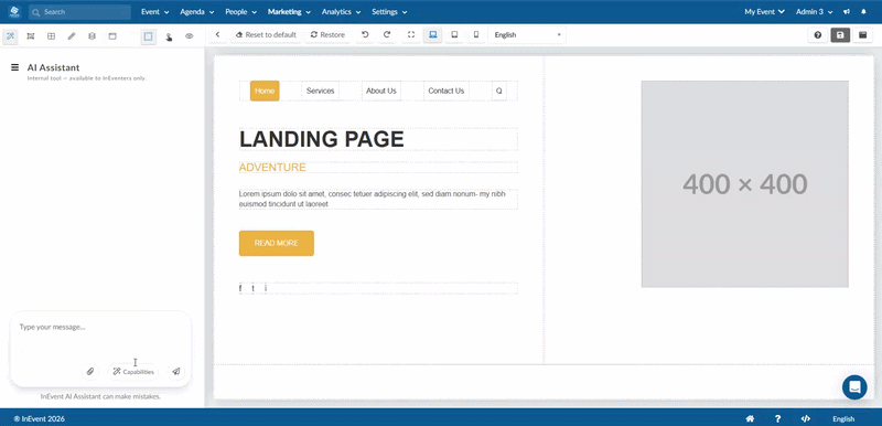 GIF showing usage of AI Assistant in reading the page structure.