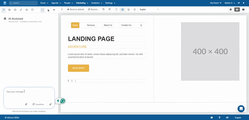 GIF showing how to add a component