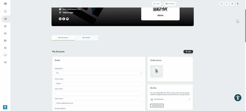 Carrying out actions on the My Account page