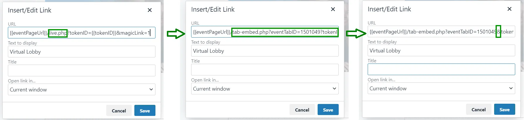 Dann ersetzen Sie die live.php durch den Teil der oben genannten URL (tab-embed.php?eventTabID=1501049). 