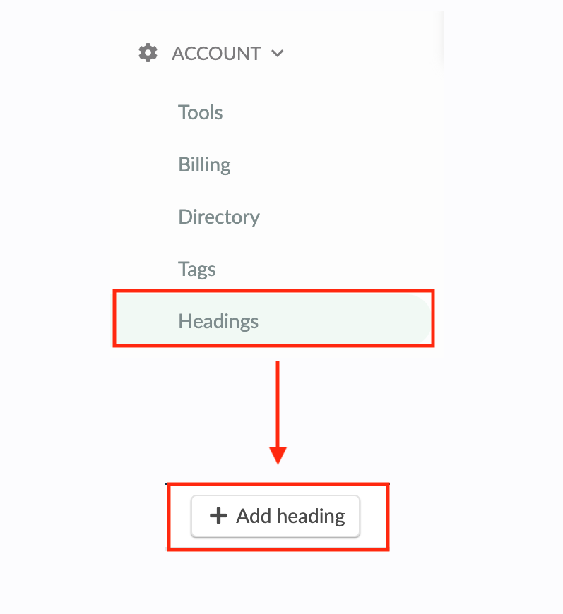 Headings setting