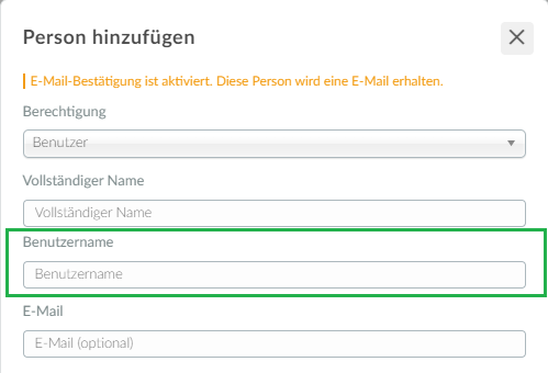 Screenshot of how to add an attendee using usernames