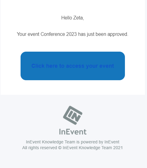 Your event has been approved