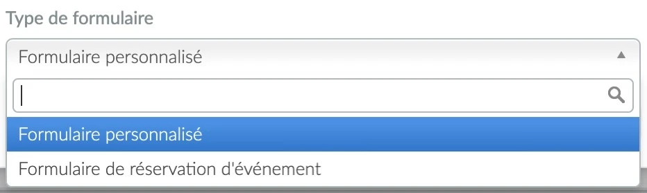 type de formulaire