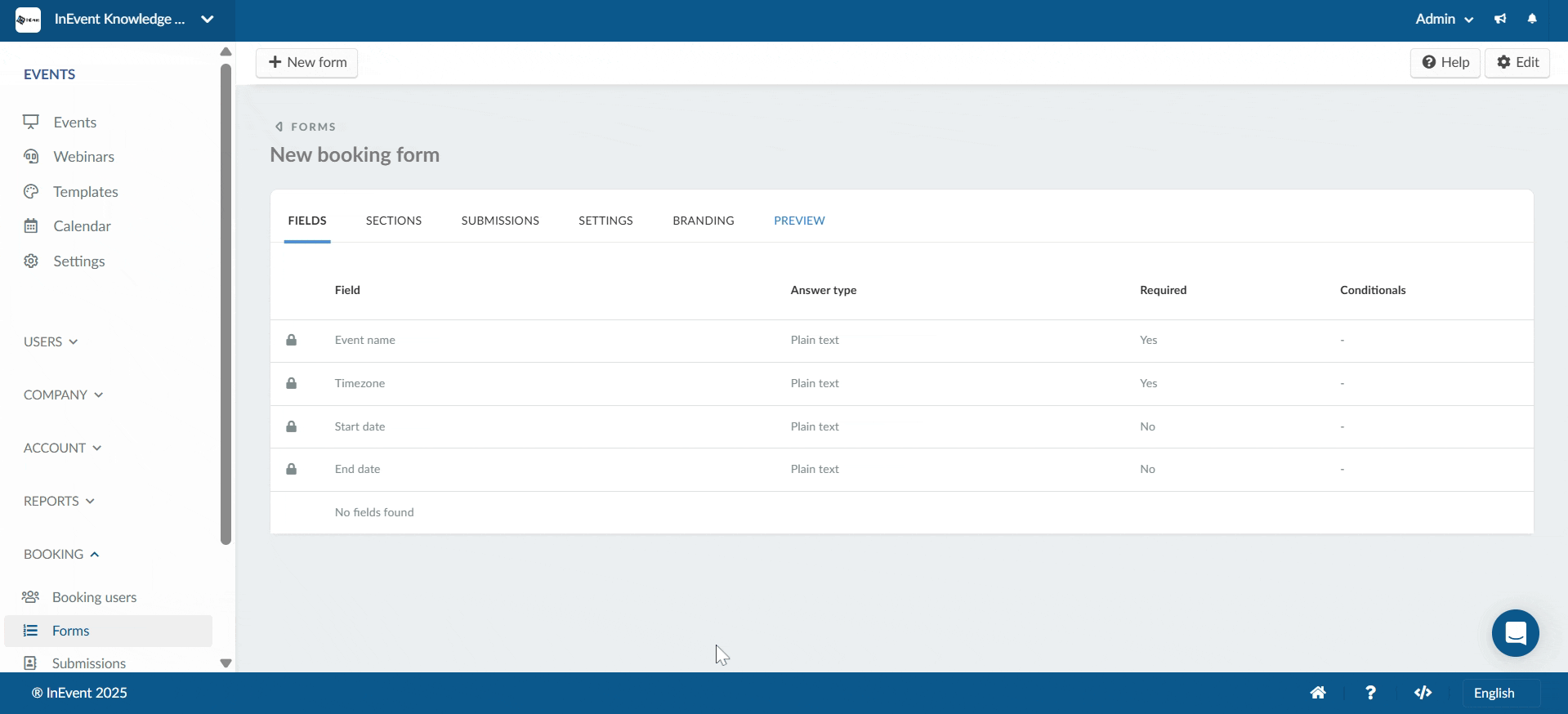 Form settings