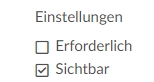 Check box for visible option