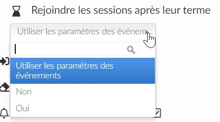 Politique d'accès : Rejoindre les sessions après leur terme