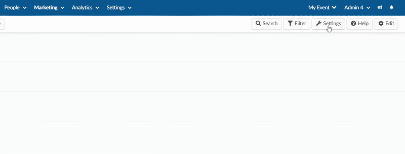 Image showing the settings pop-up with the relevant tools of the Activities page