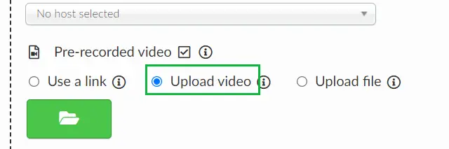 Upload Pre-Recorded Video