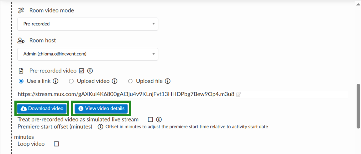 Download button and view video details button