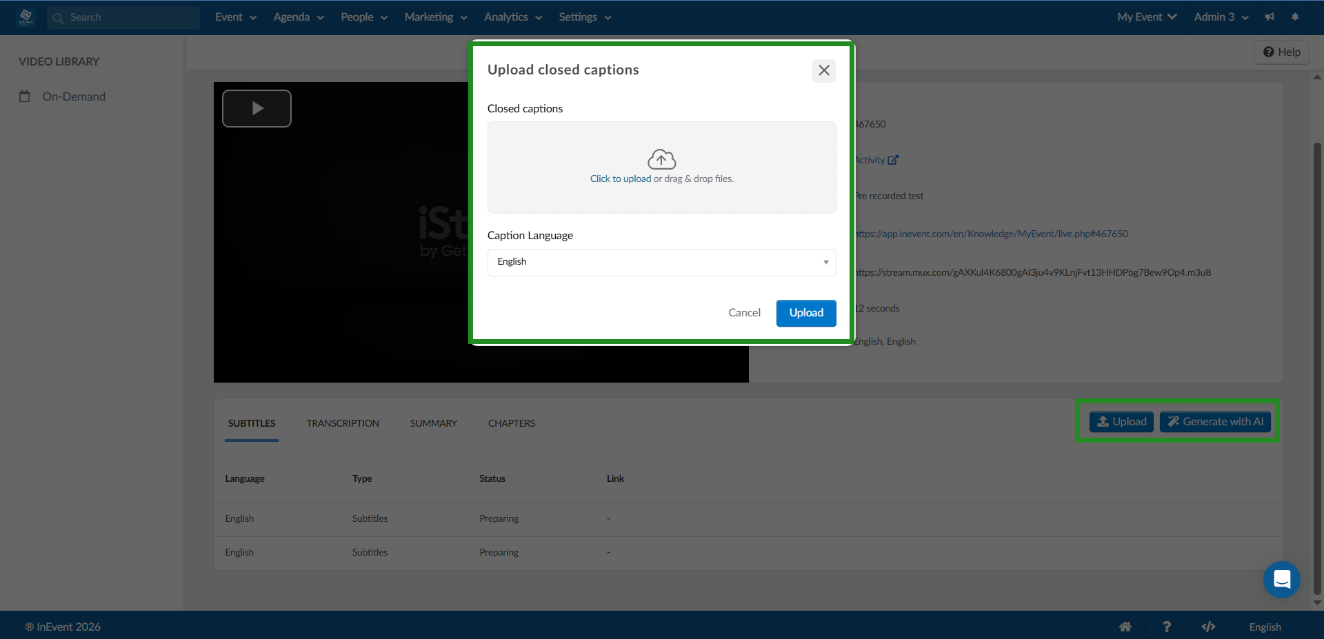 Image showing how to upload subtitles. 