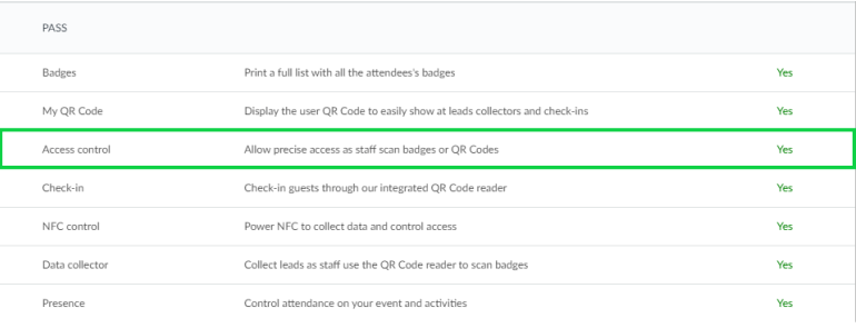 Access control tool on Settings.