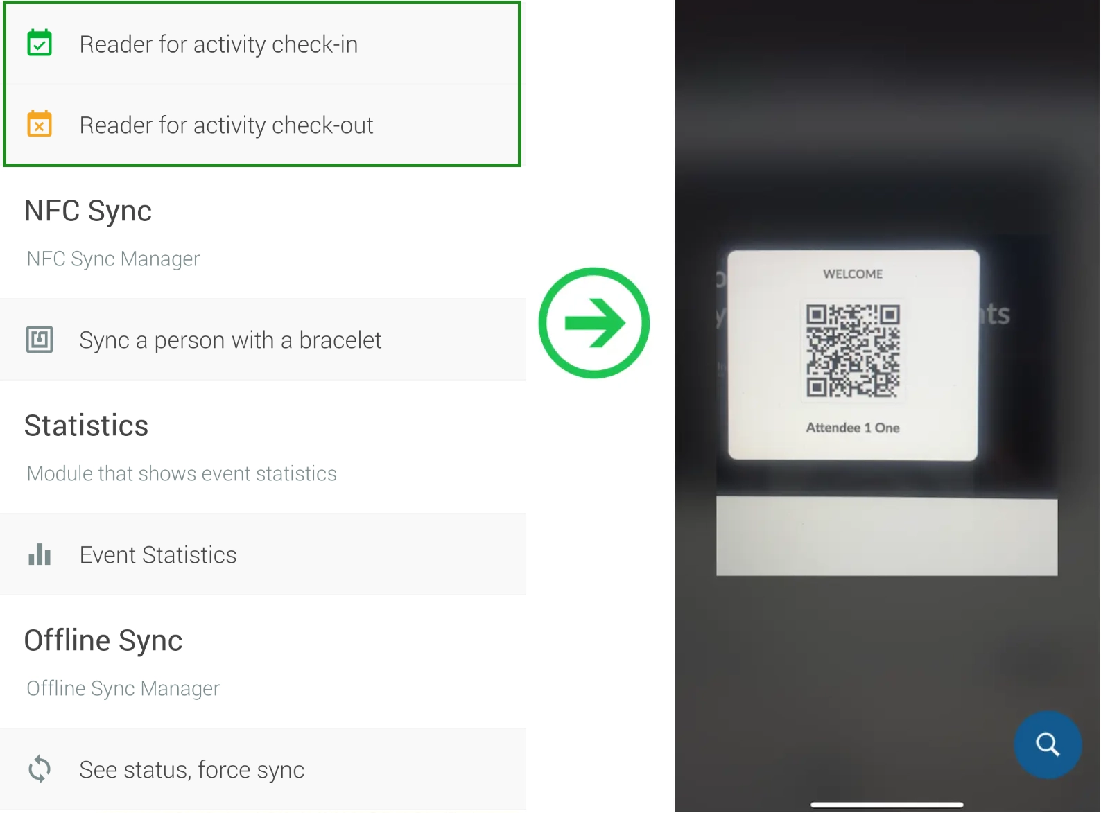 Scanning the QR codes