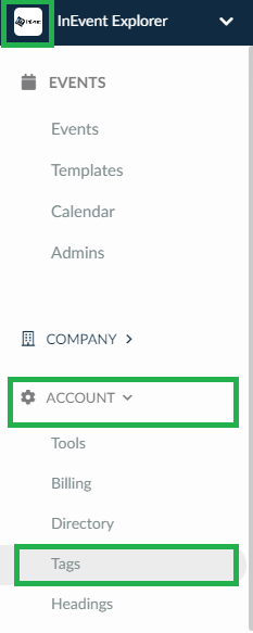 Screenshot Company > account > tags