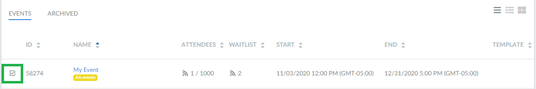 screenshot event > edit> select