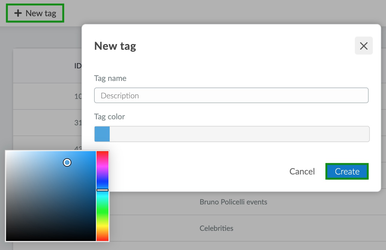 create a new tag