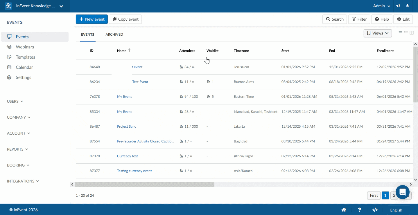 Adding a tag to an event