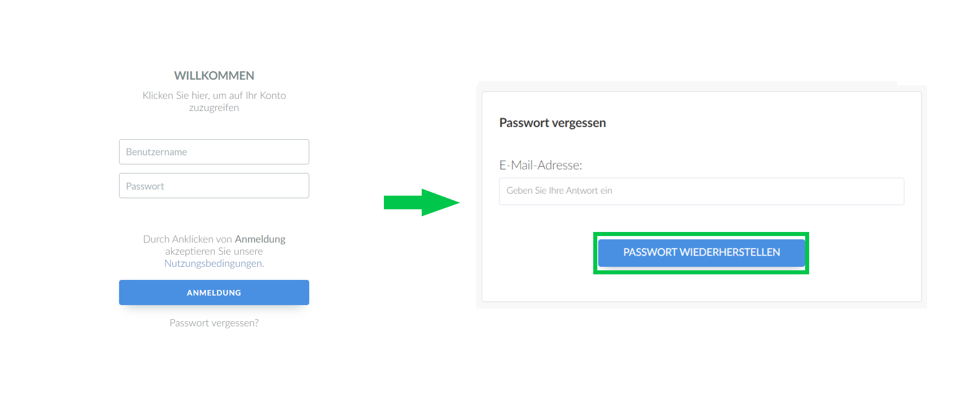 Image of how to Recover your Password.