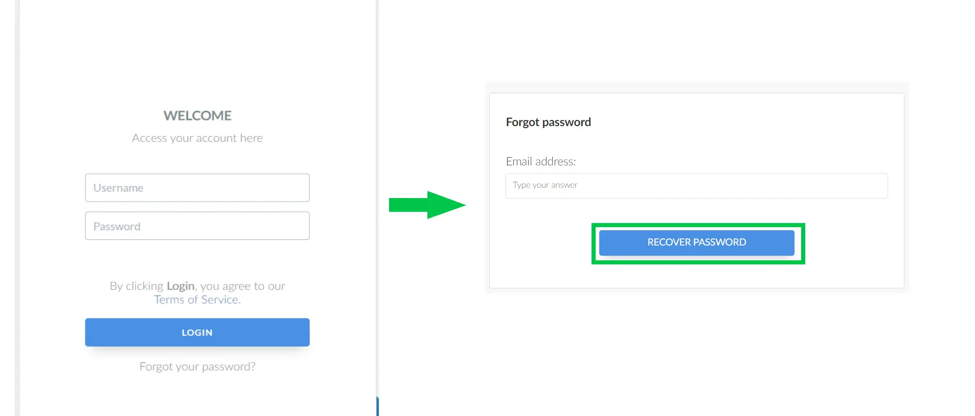Image showing how to recover password