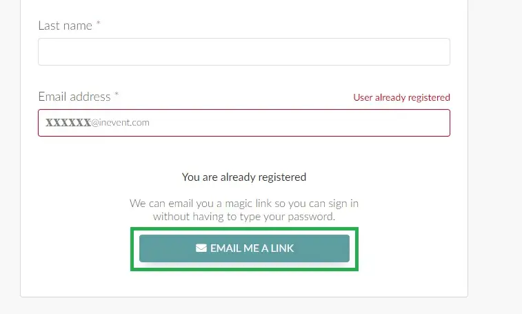 image showing how to recover password through registration form