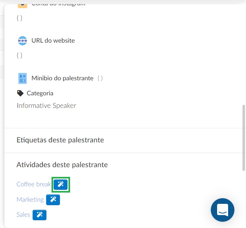 link direto para atividade para o palestrante