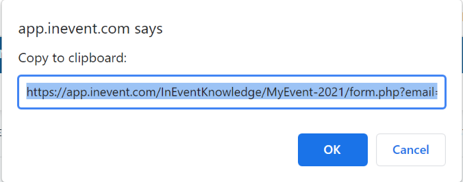 Screenshot of the invite link.