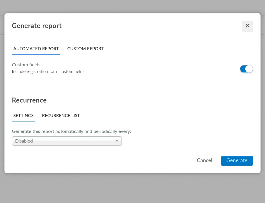 deleting recurring report