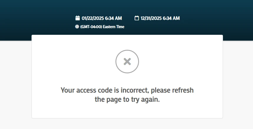 error message