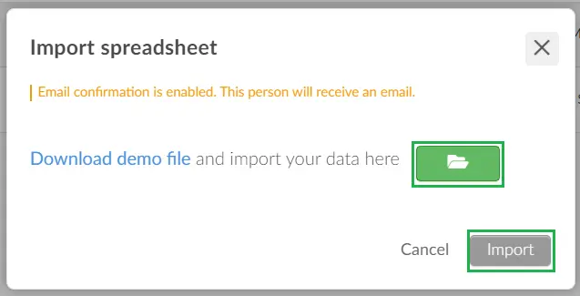 Importing a spreadsheet