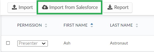 Importing attendees from Salesforce