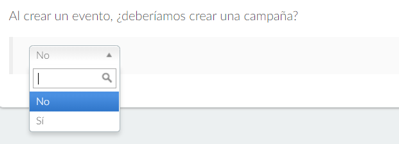 Definir si se debe crear una nueva campaña automáticamente cuando se crea un evento.