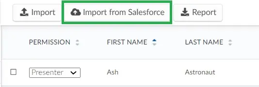 Import from Salesforce