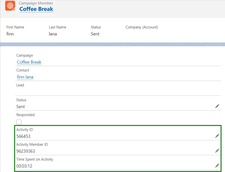 activity members salesforce fields