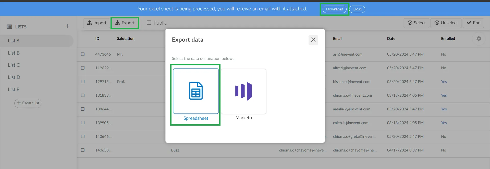 Extracting a Lists report