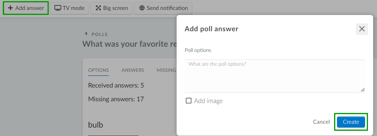 Add poll answer