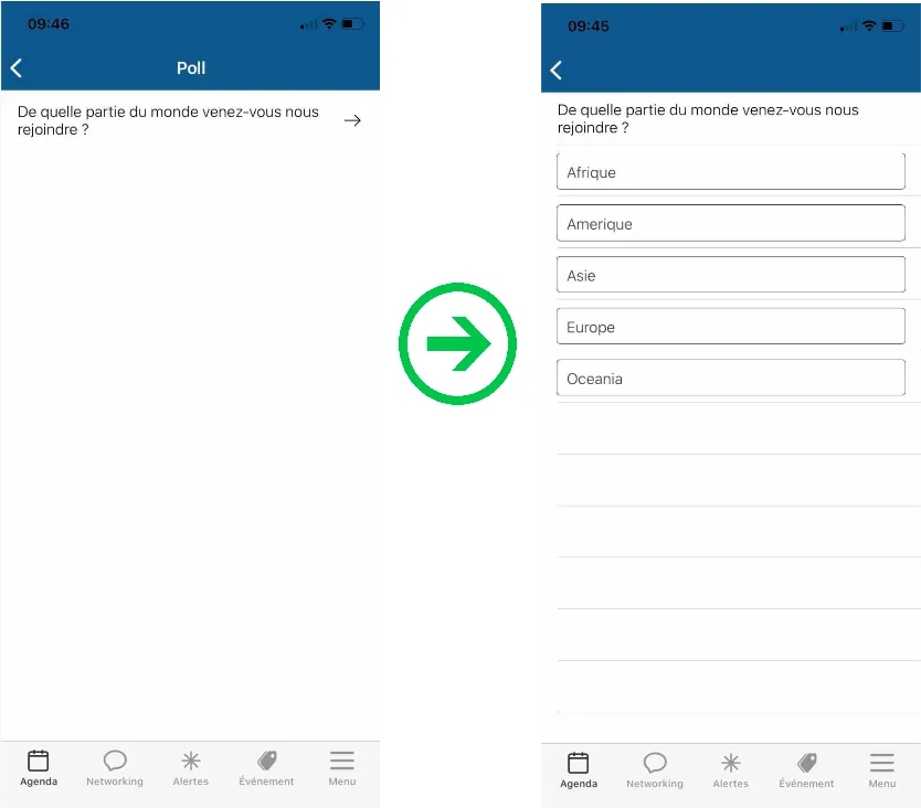 comment répondre au sondage dans l'application