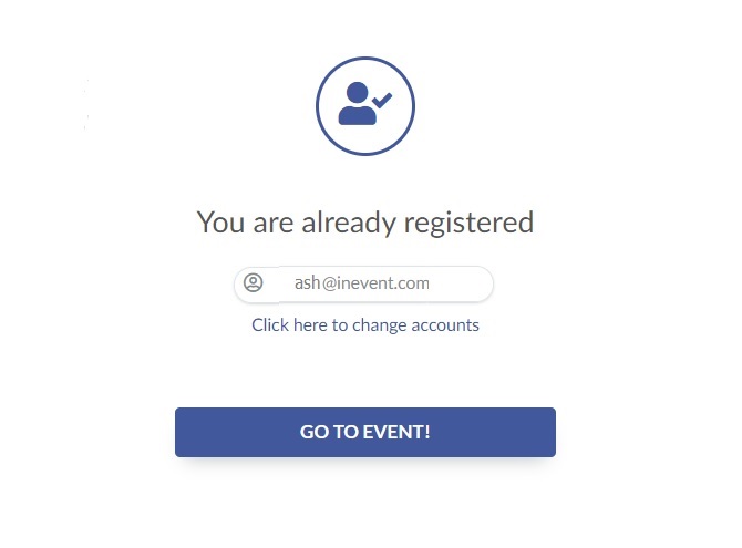 You are already registered message